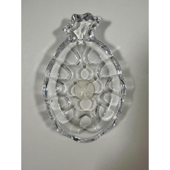 Vintage Clear Pressed  Mini Glass Pineapple Candy Dishes Set of 3 - Picture 3 of 5